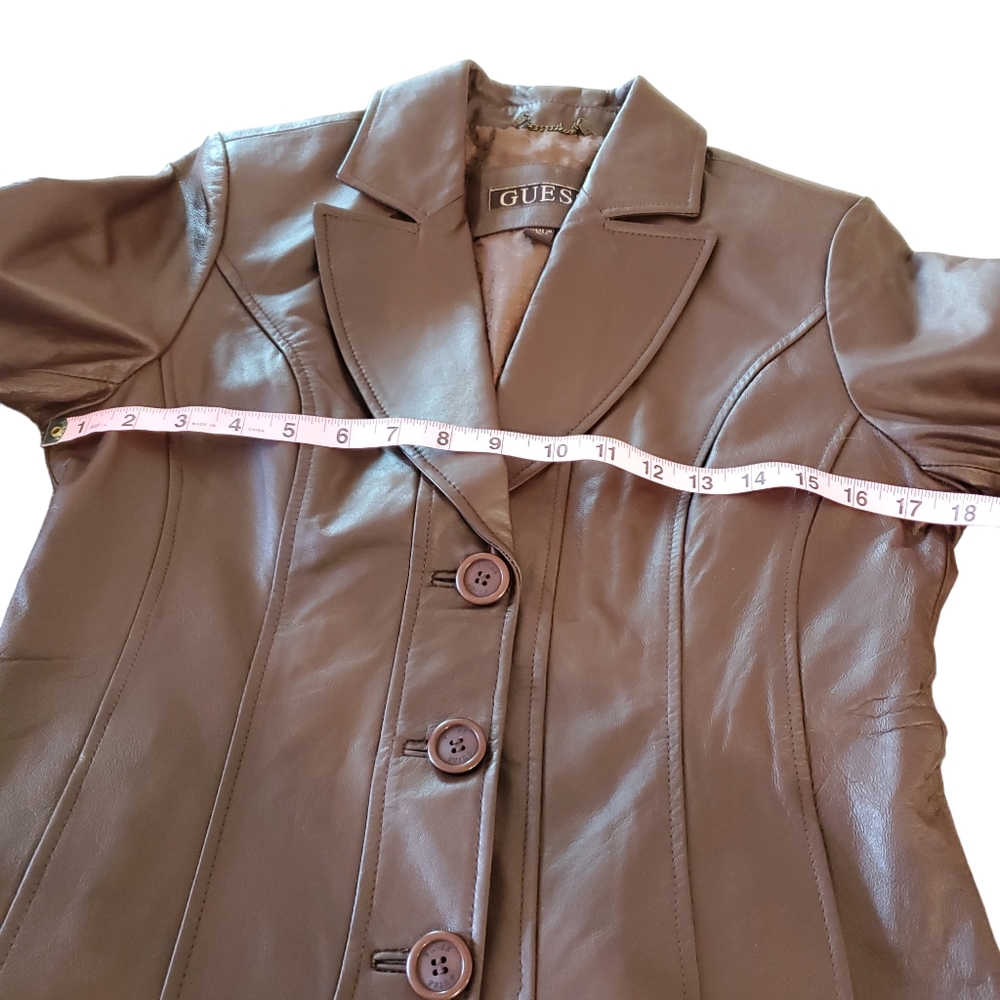 Vintage Leather Guess Brown Jacket - Picture 2 of 16